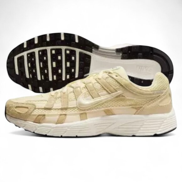 Nike P-6000 SE Mens Retro Running Shoes Alabaster/Black/Sail HF0015 700 NEW - Picture 1 of 9